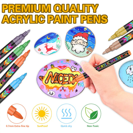 NICETY 72-Color Direct-Ink Acrylic Paint Marker Set