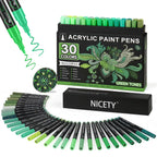 Nicety 30-Color Acrylic Marker Green Art Painting Set