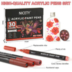 Nicety 30-Color Acrylic Marker Red Art Painting Set