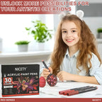 Nicety 30-Color Acrylic Marker Red Art Painting Set