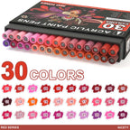 Nicety 30-Color Acrylic Marker Red Art Painting Set