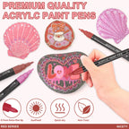 Nicety 30-Color Acrylic Marker Red Art Painting Set