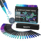 Nicety 30-Color Acrylic Marker Blue Art Painting Set