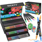 NICETY 54 Dual-Tip Markers for Drawing & Art