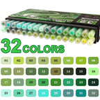 Nicety 32 Colors Acrylic Paint Pens, Green Tones, Direct Liquid Ink, Art Markers Set for Painting