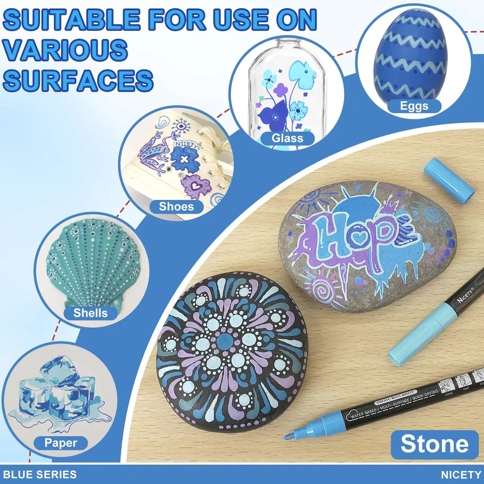 NICETY 30 P Blue-Tone Acrylic Paint Markers