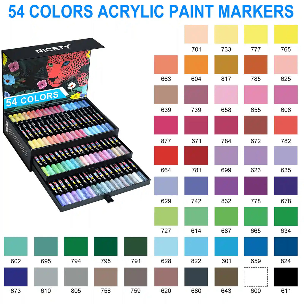NICETY 54 Dual-Tip Markers for Drawing & Art