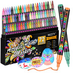 Nicety 72 Colors Single Tip Art Markers Set, Quick Dry Oil-Based Markers for Drawing & Art Supplies