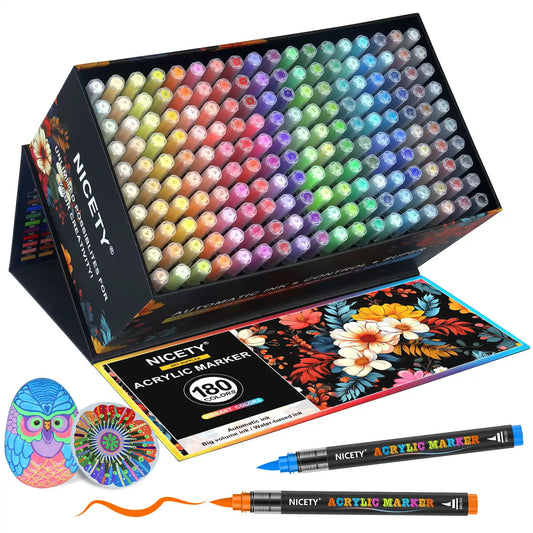 NICETY 180-Color Direct-Ink Acrylic Paint Marker Set