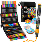 Nicety 100 Colors Single Tip Acrylic Paint Pens Set, Quick Dry Waterproof Art Markers for Drawing, Painting & Crafts