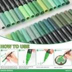 Nicety 30-Color Acrylic Marker Green Art Painting Set