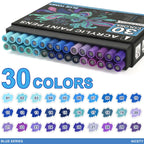 Nicety 30-Color Acrylic Marker Blue Art Painting Set