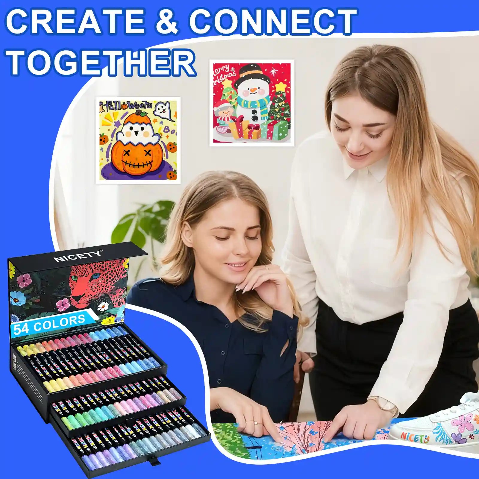 NICETY 54 Dual-Tip Markers for Drawing & Art