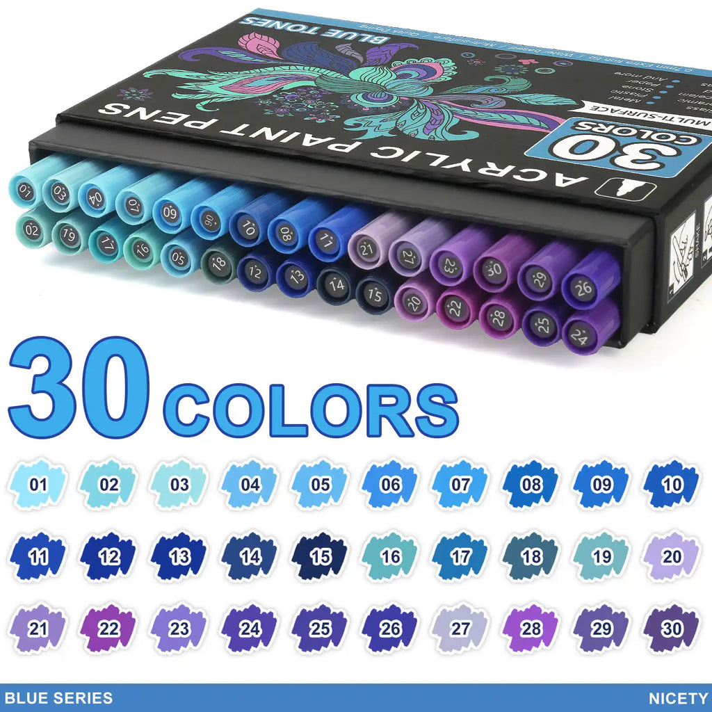 NICETY 30 P Blue-Tone Acrylic Paint Markers
