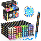 Nicety 72 Colors Single Tip Acrylic Paint Pens Set, Quick Dry Waterproof Art Markers for Drawing, Painting & Crafts