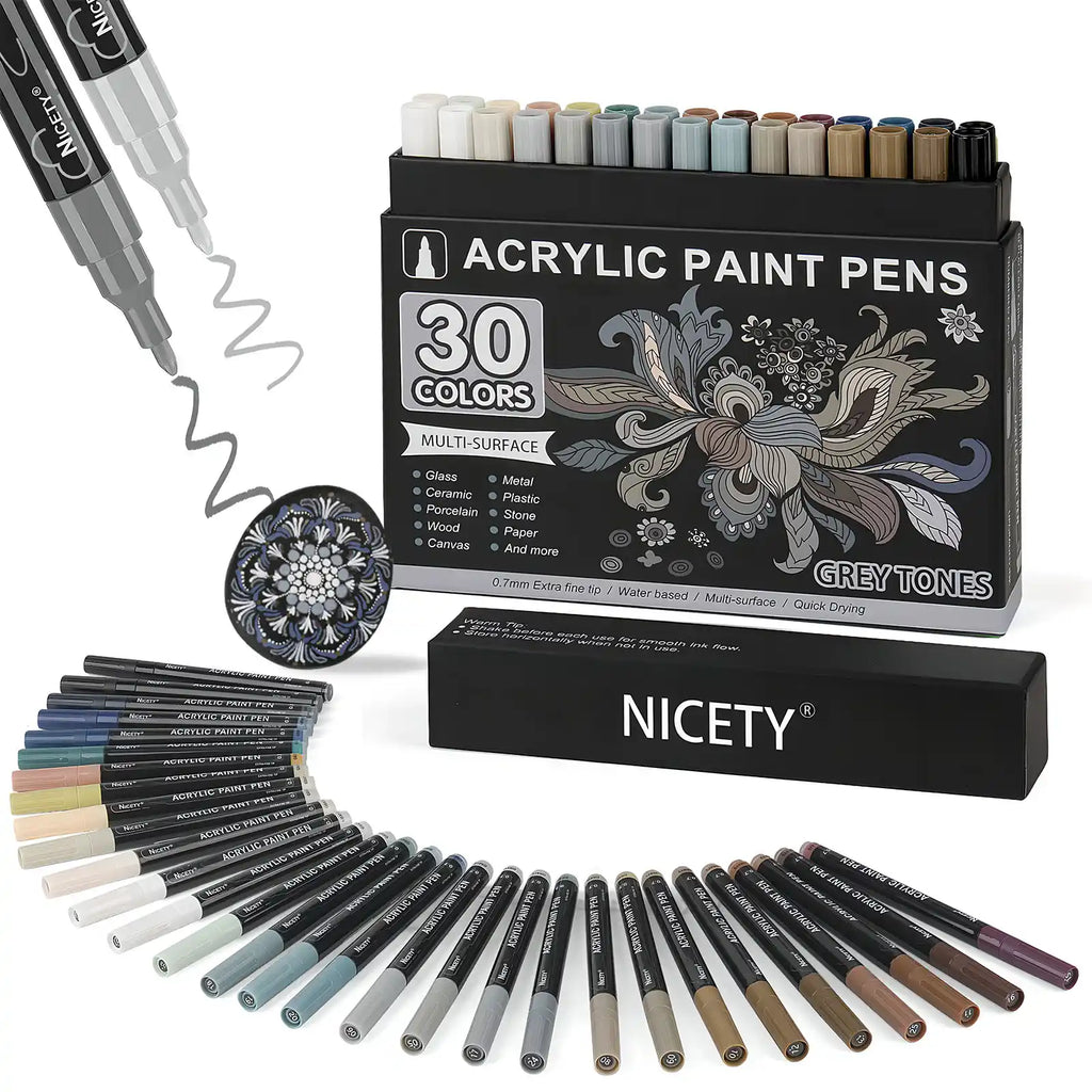 NICETY 30 P Grey-Tone Acrylic Paint Markers