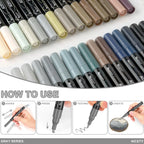 Nicety 30-Color Acrylic Marker Grey Art Painting Set