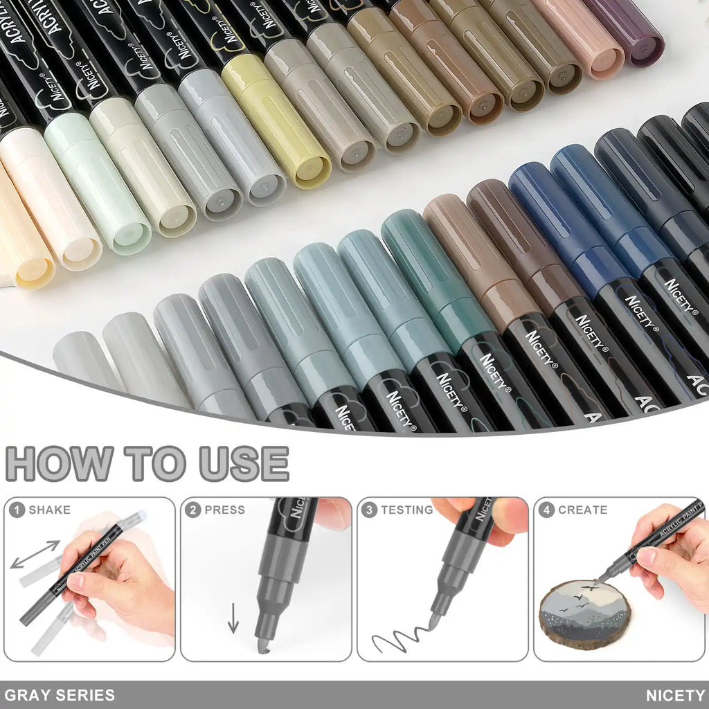 NICETY 30 P Grey-Tone Acrylic Paint Markers