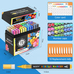 Nicety 72 Colors Single Tip Acrylic Paint Pens Set, Quick Dry Waterproof Art Markers for Drawing, Painting & Crafts