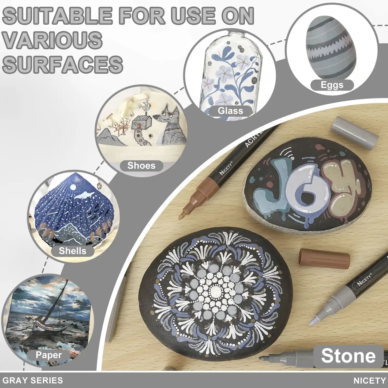 NICETY 30 P Grey-Tone Acrylic Paint Markers