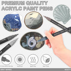 Nicety 30-Color Acrylic Marker Grey Art Painting Set