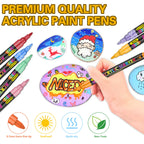 Nicety 136 Colors Single Tip Acrylic Paint Pens Set, Quick Dry Waterproof Art Markers for Drawing, Painting & Crafts