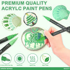 Nicety 30-Color Acrylic Marker Green Art Painting Set