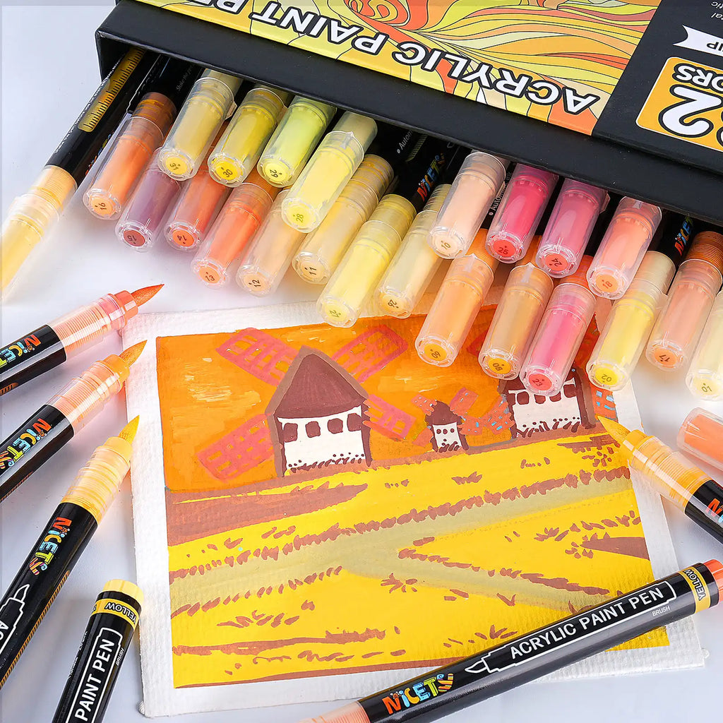 NICETY 32 P Yellow-Tone Acrylic Paint Markers (Gift Packaging)