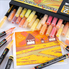 Nicety 32 Colors Acrylic Paint Pens, Yellow Tones, Direct Liquid Ink, Art Markers Set for Painting