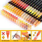 Nicety 32 Colors Acrylic Paint Pens, Yellow Tones, Direct Liquid Ink, Art Markers Set for Painting