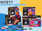 Nicety 72 Colors Single Tip Acrylic Paint Pens Set, Quick Dry Waterproof Art Markers for Drawing, Painting & Crafts