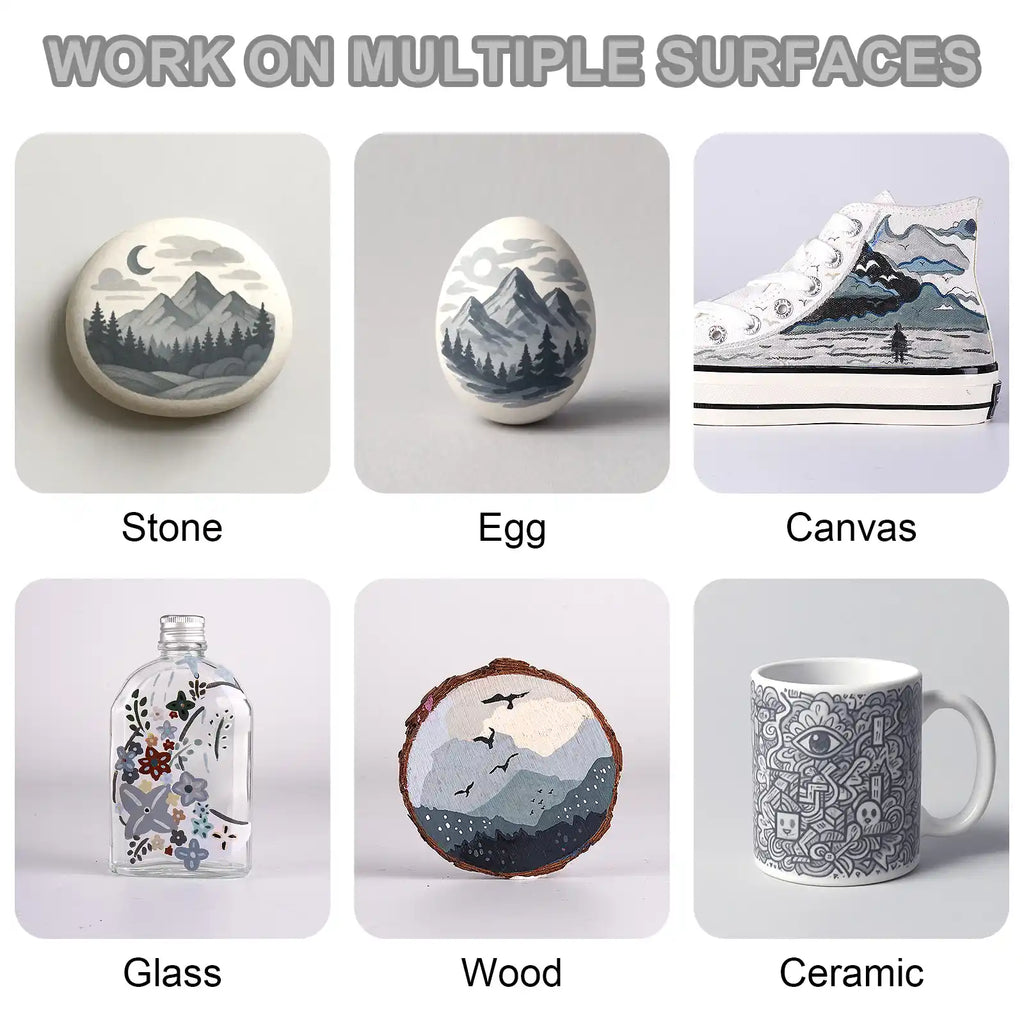 NICETY 32 P Grey-Tone Acrylic Paint Markers (Gift Packaging)