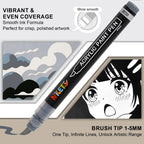 Nicety 32 Colors Acrylic Paint Pens, Grey Tones, Direct Liquid Ink, Art Markers Set for Painting