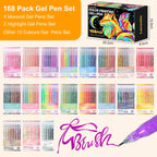 NICETY 168-Color Gel Ink Pens – 0.5mm Fine Tip Set for Art & Notes