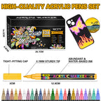 NICETY 136-Color Dual-Tip Acrylic Paint Markers with Carry Bag