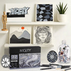 Nicety 32 Colors Acrylic Paint Pens, Grey Tones, Direct Liquid Ink, Art Markers Set for Painting