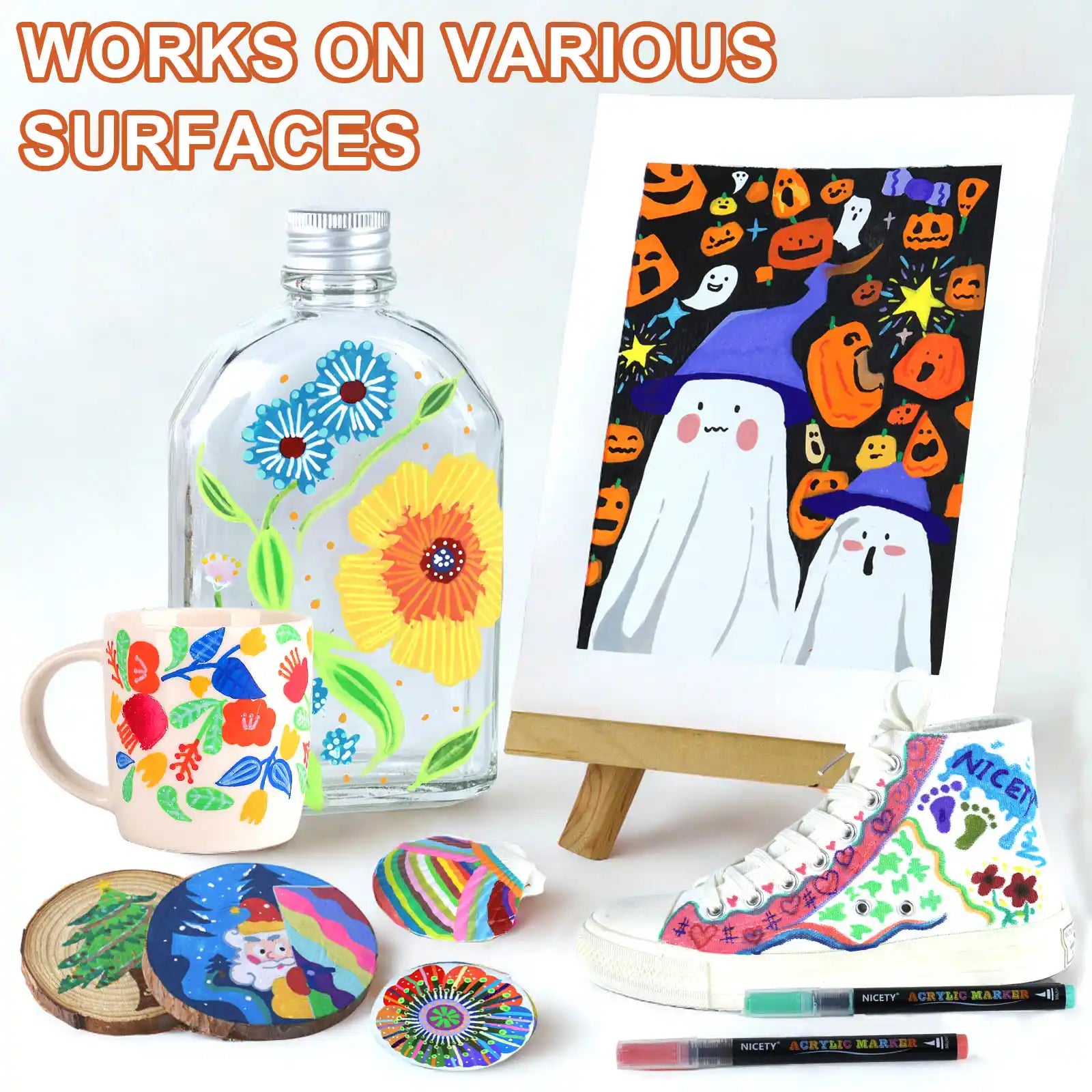 NICETY 180-Color Direct-Ink Acrylic Paint Marker Set