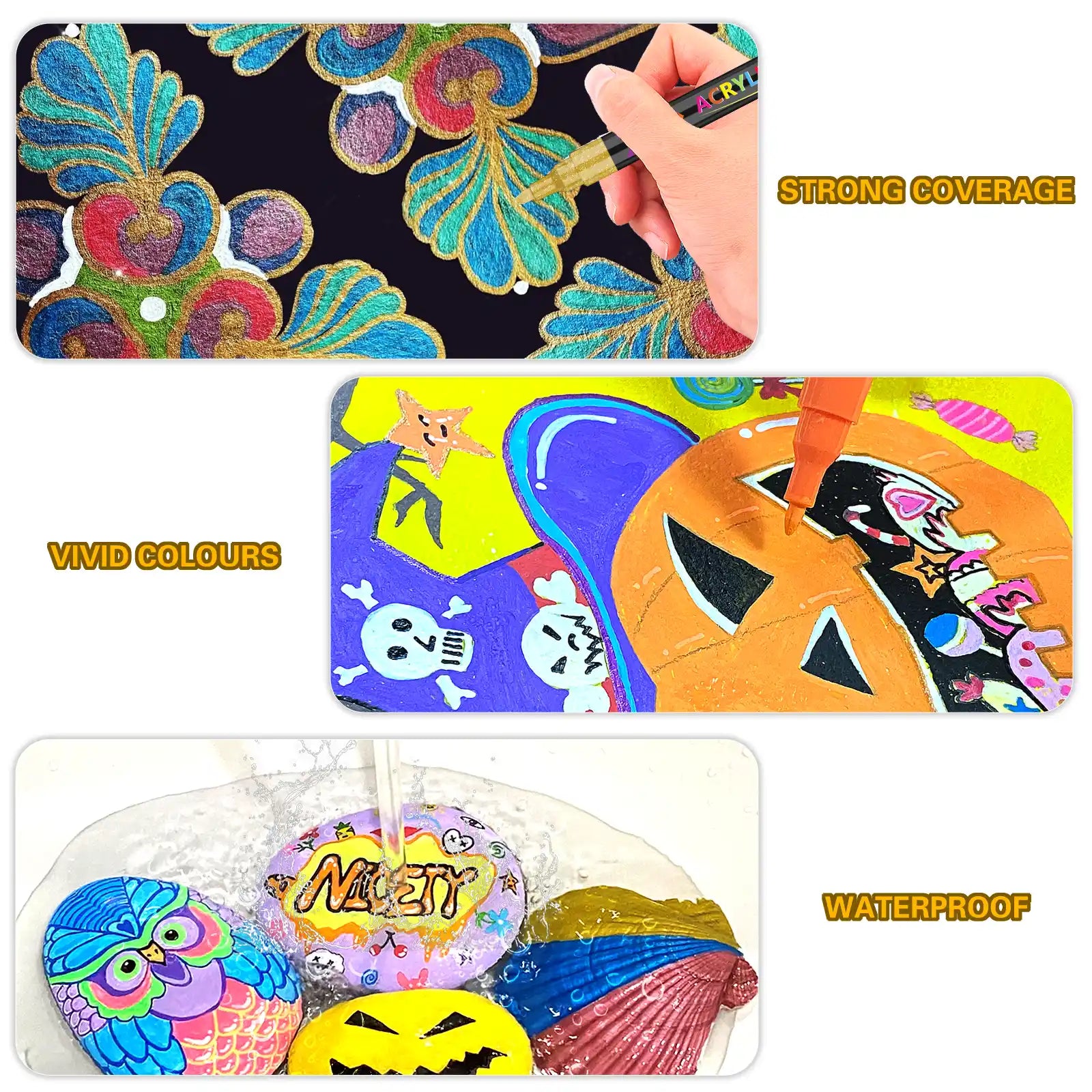 NICETY 136-Color Dual-Tip Acrylic Paint Markers with Carry Bag