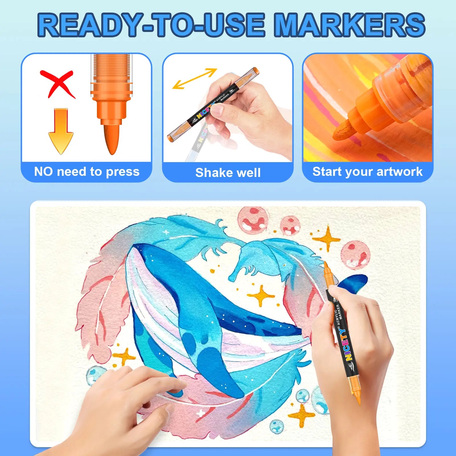 NICETY 108 Dual-Tip Markers for Drawing & Art