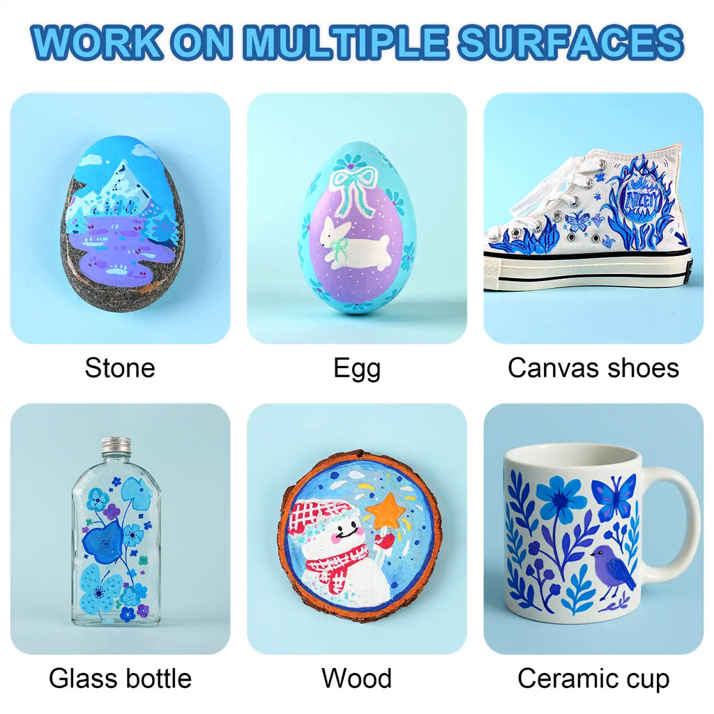 NICETY 32 P Blue-Tone Acrylic Paint Markers (Gift Packaging)