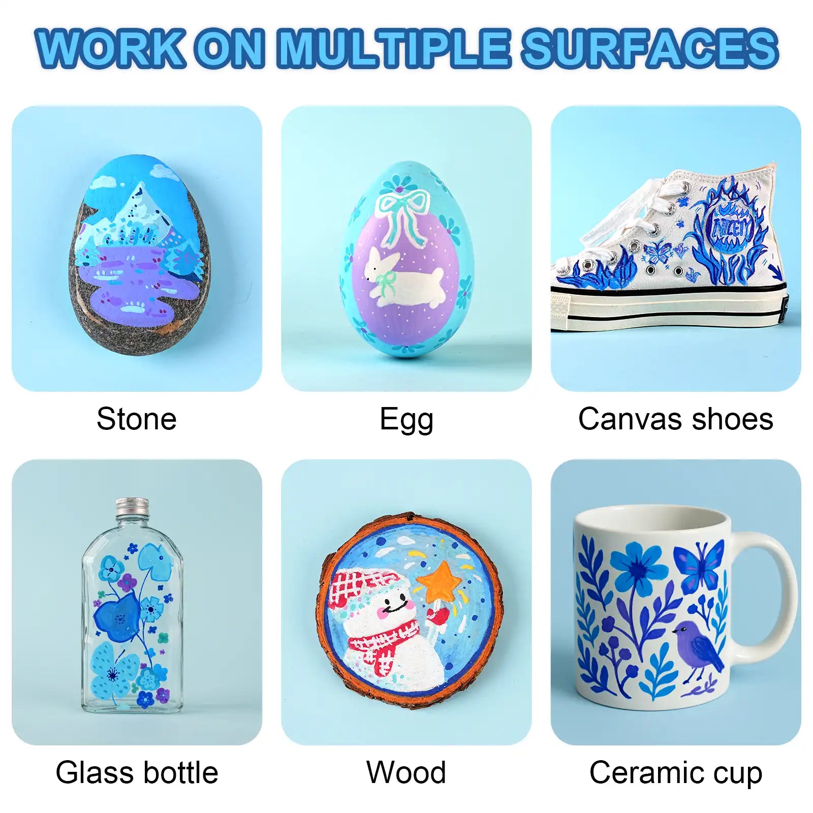 NICETY 32 P Blue-Tone Acrylic Paint Markers (Gift Packaging)