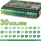 Nicety 30-Color Acrylic Marker Green Art Painting Set