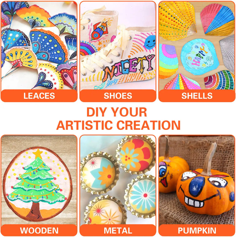 NICETY 128-Color Dual-Tip Acrylic Paint Markers with Carry Bag