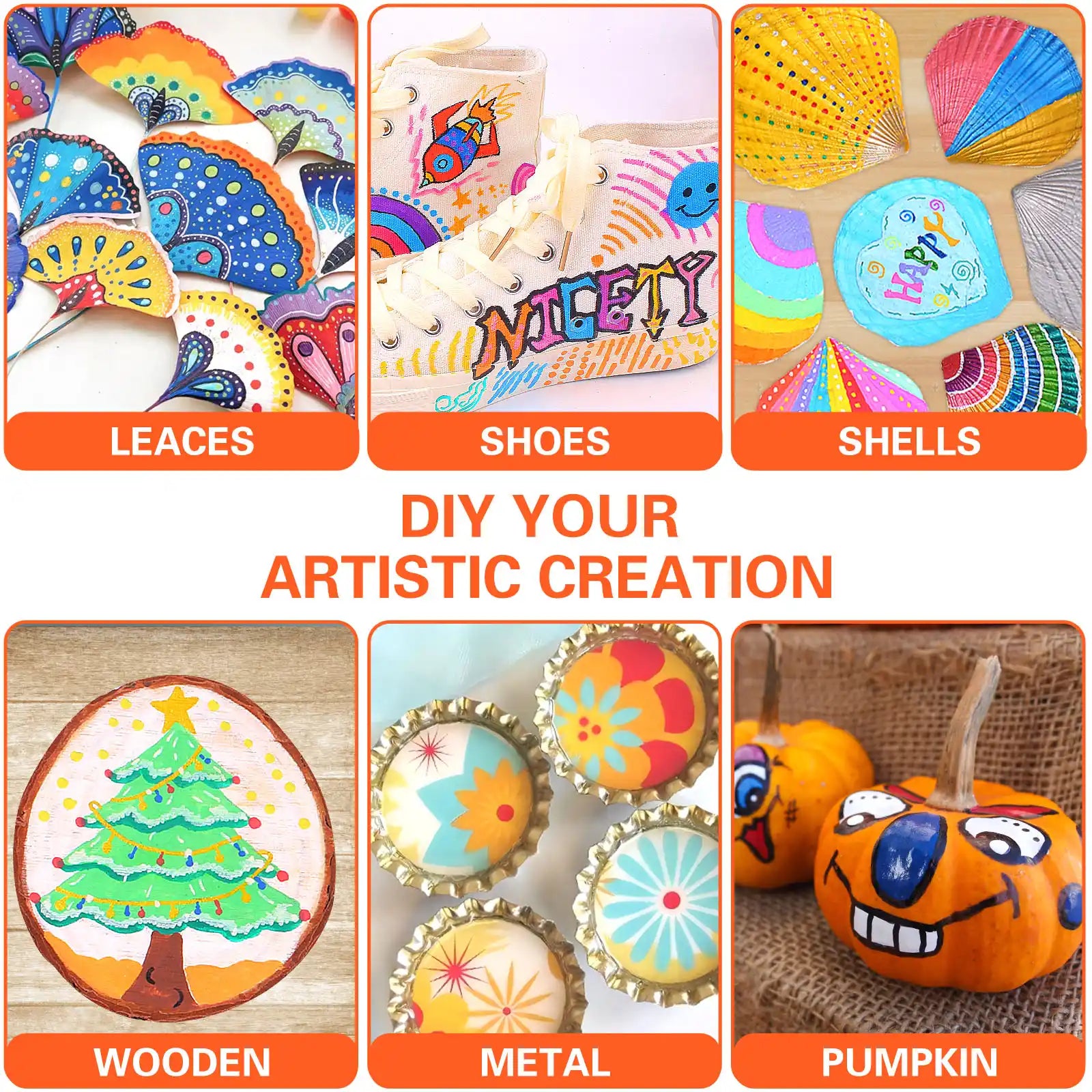 NICETY 128-Color Dual-Tip Acrylic Paint Markers with Carry Bag