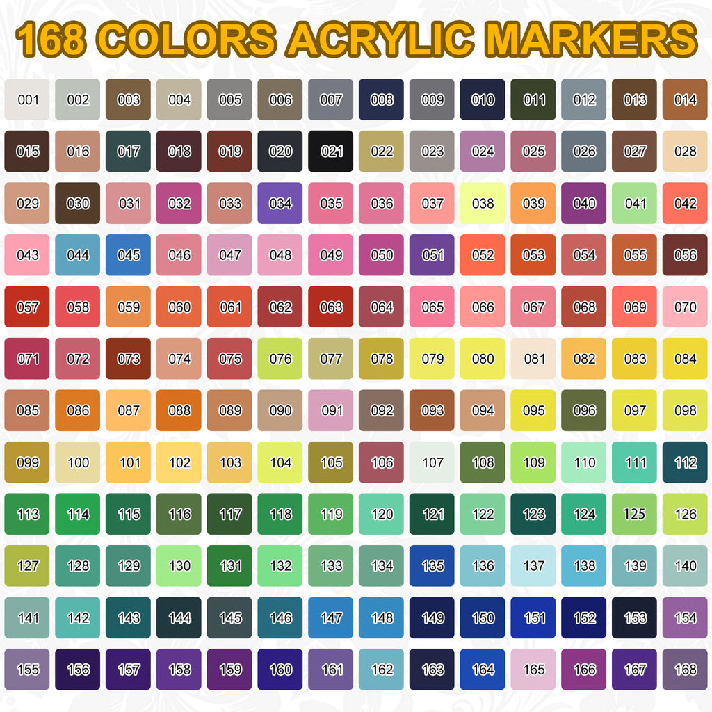 NICETY 168-Color Acrylic Paint Marker Set