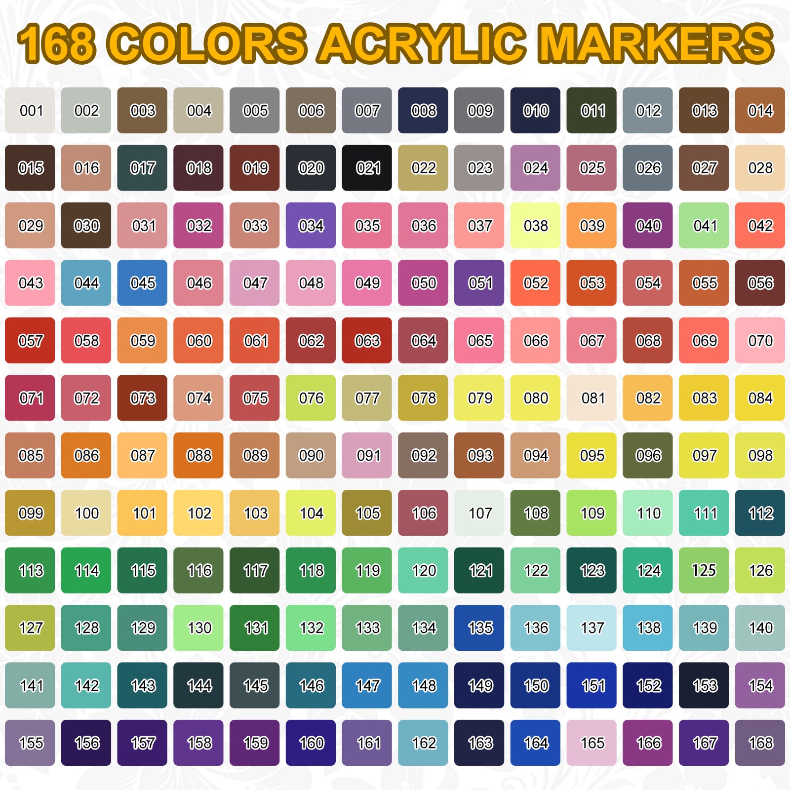 NICETY 168-Color Acrylic Paint Marker Set