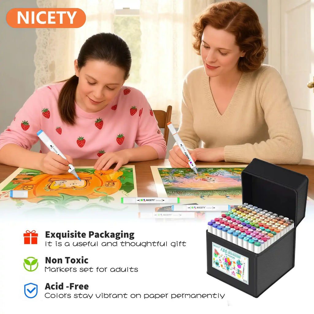 Nicety 120 Colors Gel Pens Set for Drawing, Coloring & Journaling