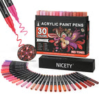 Nicety 30-Color Acrylic Marker Red Art Painting Set