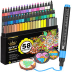 Nicety 58 Colors Single Tip Acrylic Paint Pens Set, Quick Dry Waterproof Art Markers for Drawing, Painting & Crafts