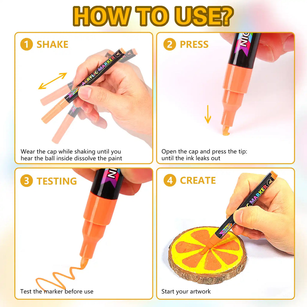 NICETY 72-Color Direct-Ink Acrylic Paint Marker Set